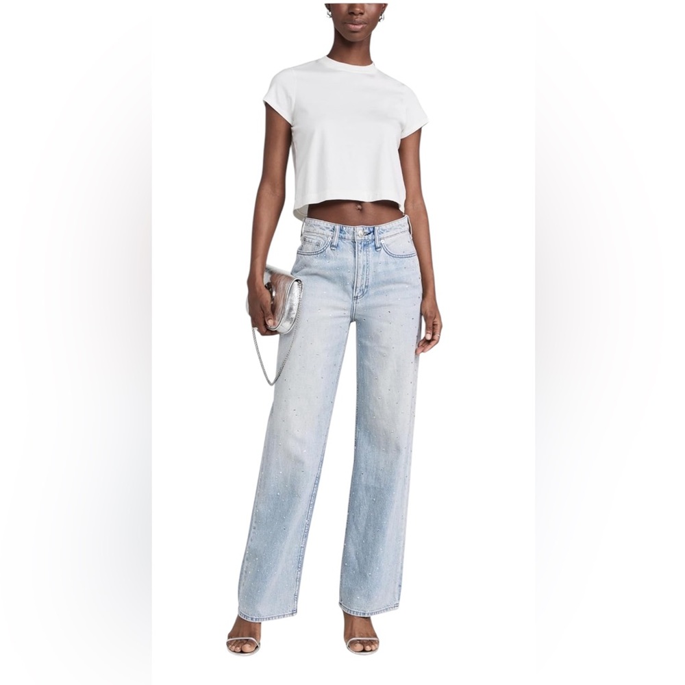 🚫Sold Rag & Bone "Logan" wide-leg jeans featuring rhinestone embellishment 30